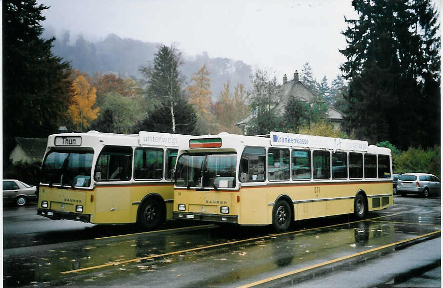 (064'313) - STI Thun - Nr. 58/BE 413'458 - Saurer/R&J am 12. November 2003 bei der Schifflndte Thun