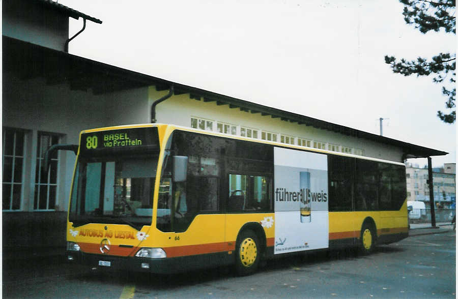 (064'326) - AAGL Liestal - Nr. 66/BL 7233 - Mercedes am 15. November 2003 beim Bahnhof Liestal