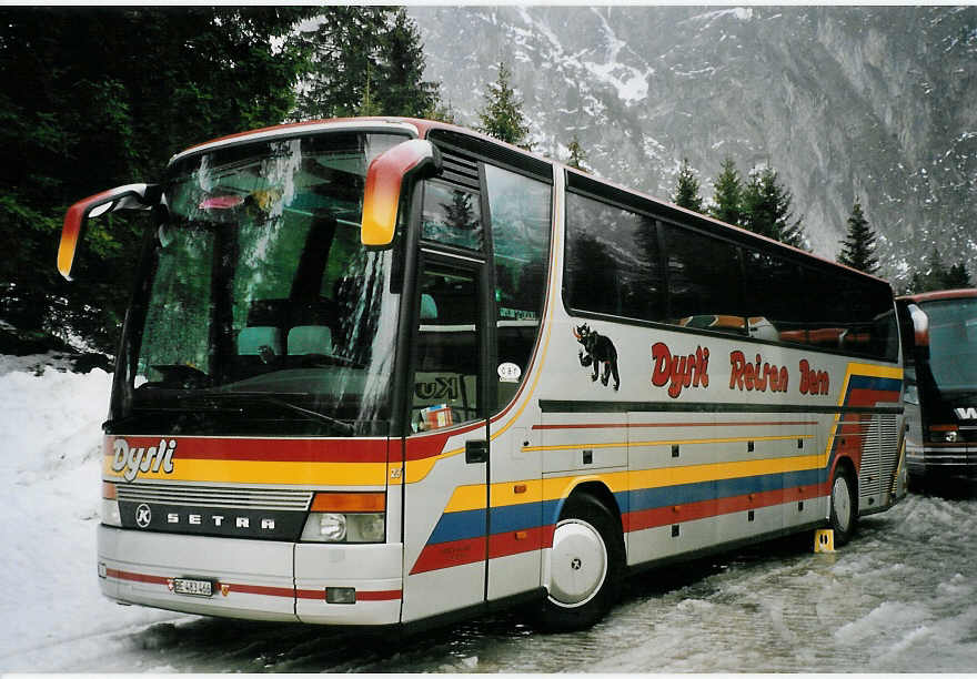 (065'322) - Dysli, Bern - Nr. 23/BE 483'466 - Setra (ex EvoBus, Kloten) am 7. Februar 2004 in Adelboden, Unter dem Birg