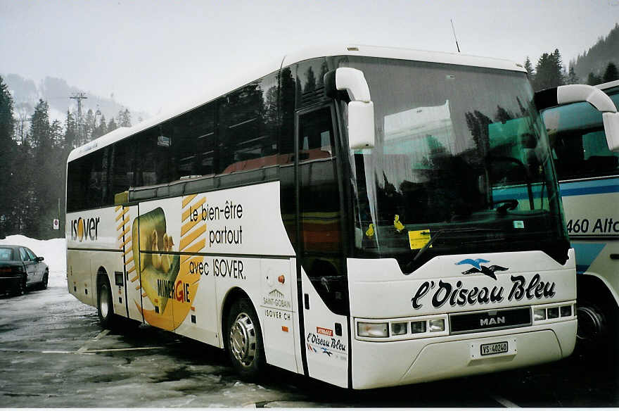 (065'410) - L'Oiseau Bleu, Sierre - VS 40'240 - MAN am 7. Februar 2004 in Adelboden, Mineralquelle