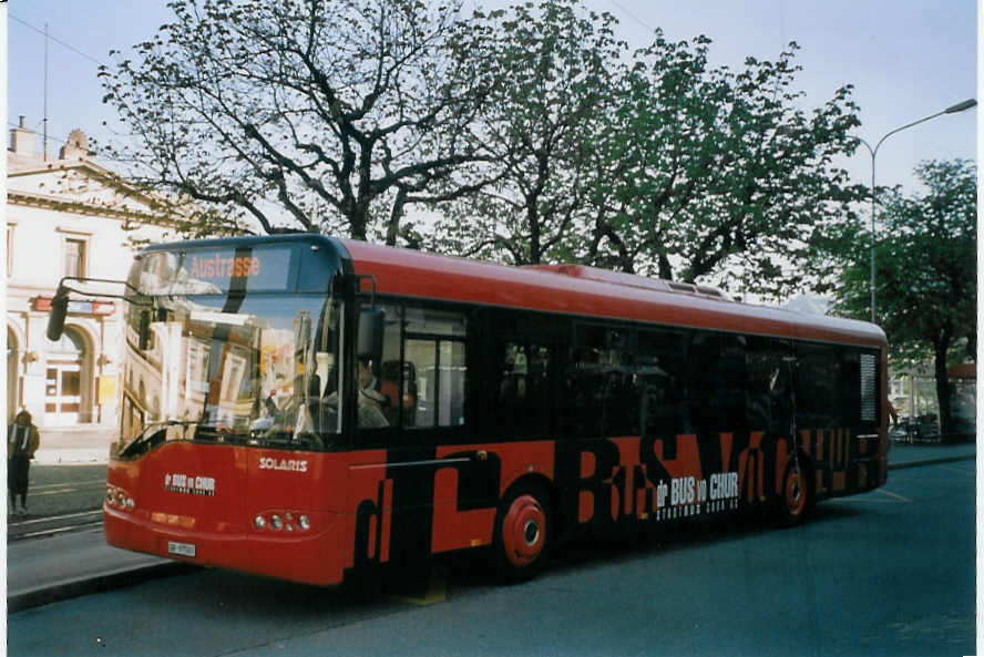 (066'615) - SBC Chur - Nr. 3/GR 97'503 - Solaris am 20. April 2004 beim Bahnhof Chur