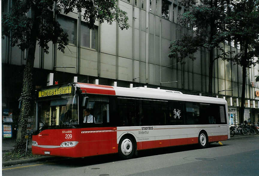 (071'111) - SW Winterthur - Nr. 209/ZH 730'209 - Solaris am 15. September 2004 in Winterthur, Museumstrasse