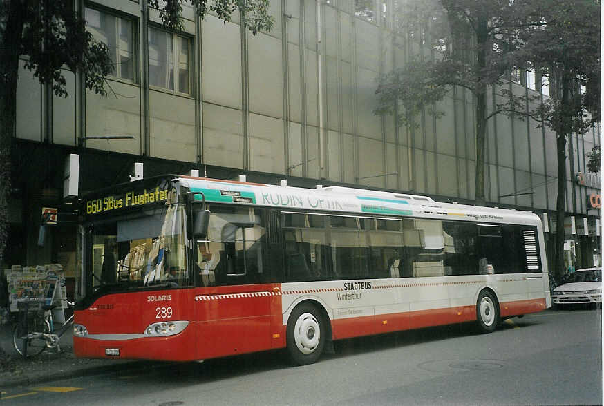 (071'512) - SW Winterthur - Nr. 289/ZH 730'289 - Solaris am 4. Oktober 2004 in Winterthur, Museumstrasse