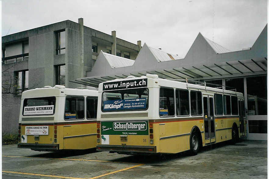 (072'702) - STI Thun - Nr. 59 - Saurer/R&J am 23. November 2004 in Thun, Garage