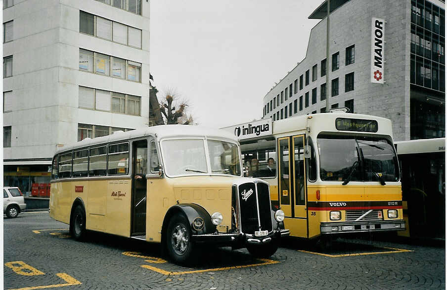 (073'116) - Burri, Teuffenthal - BE 178 U - Saurer/R&J am 12. Dezember 2004 beim Bahnhof Thun