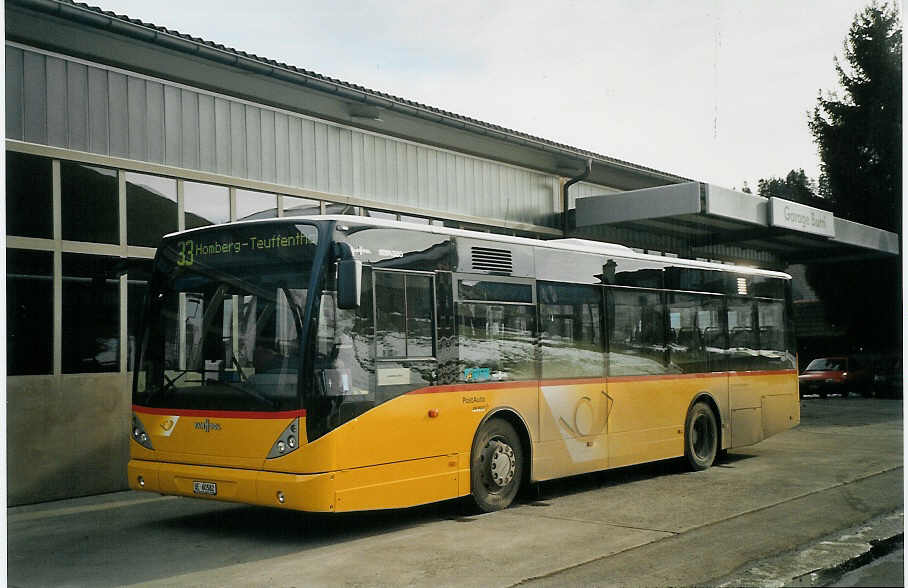 (073'927) - Burri, Teuffenthal - BE 60'582 - Van Hool am 9. Januar 2005 in Teuffenthal, Garage