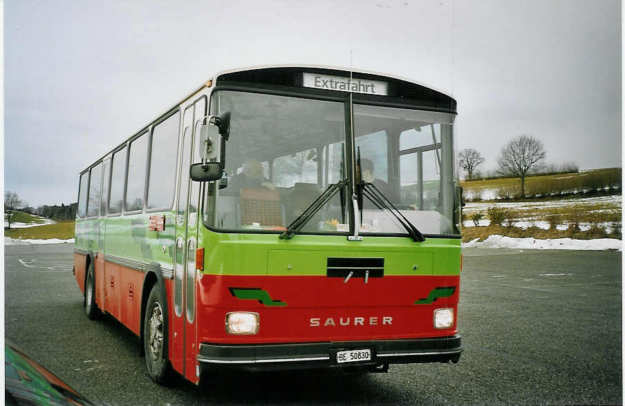 (074'719) - Wymann, Liebefeld - BE 50'830 - Saurer/Lauber (ex Odermatt, Hunzenschwil; ex P 25'673) am 12. Februar 2005 bei Schwarzenburg