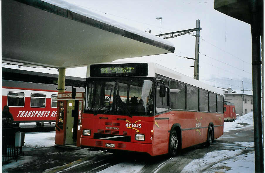 (074'803) - AAGK Koppigen - Nr. 4/BE 352'903 - Volvo/Lauber am 21. Februar 2005 beim Bahnhof Huttwil