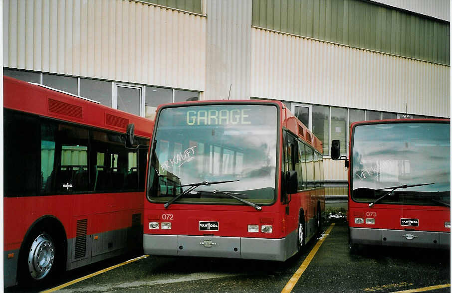 (074'812) - Peyer, Niederwangen - Nr. 72 - Van Hool am 22. Februar 2005 in Biel, Rattinbus