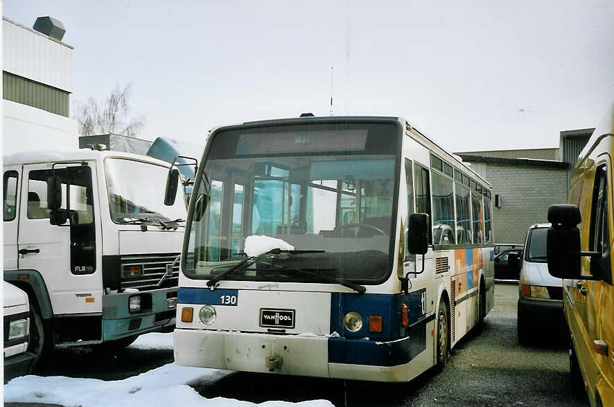 (074'818) - TL Lausanne - Nr. 130 - Van Hool am 22. Februar 2005 in Biel, BTR