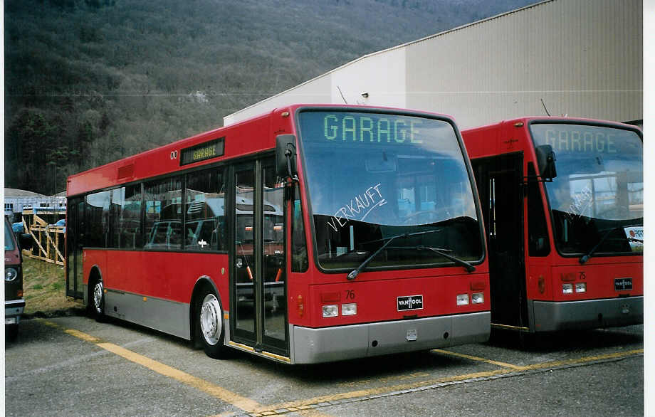 (075'804) - Peyer, Niederwangen - Nr. 76 - Van Hool am 26. Mrz 2005 in Biel, Rattinbus