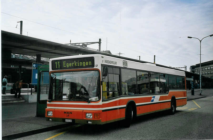 (075'810) - BOGG Wangen b.O. - Nr. 57/SO 152'268 - MAN (ex Hof, Hauenstein Nr. 57) am 31. Mrz 2005 beim Bahnhof Olten