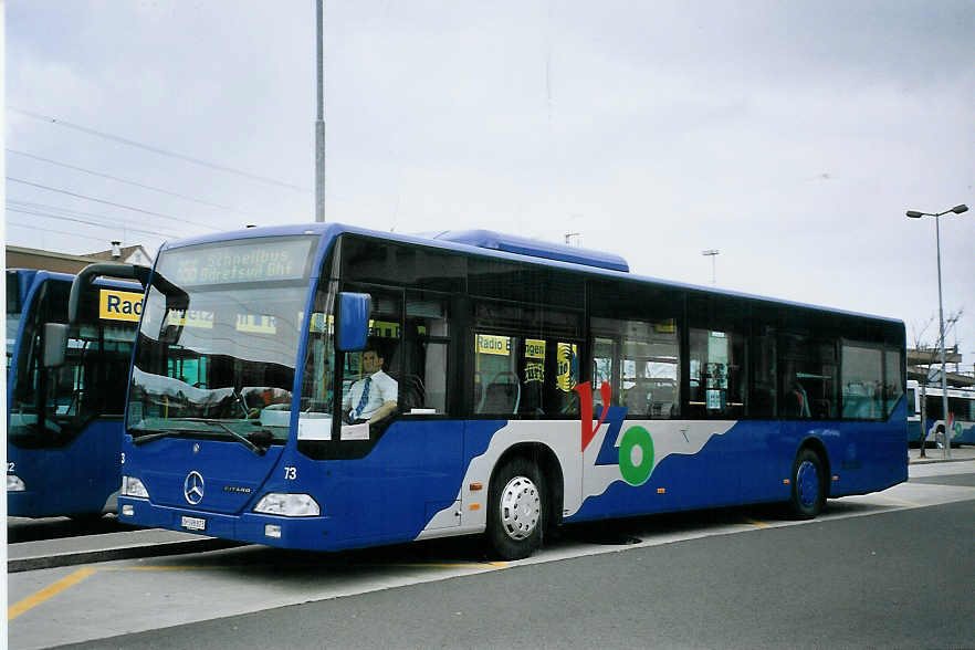 (075'904) - VZO Grningen - Nr. 73/ZH 598'873 - Mercedes am 31. Mrz 2005 beim Bahnhof Wetzikon