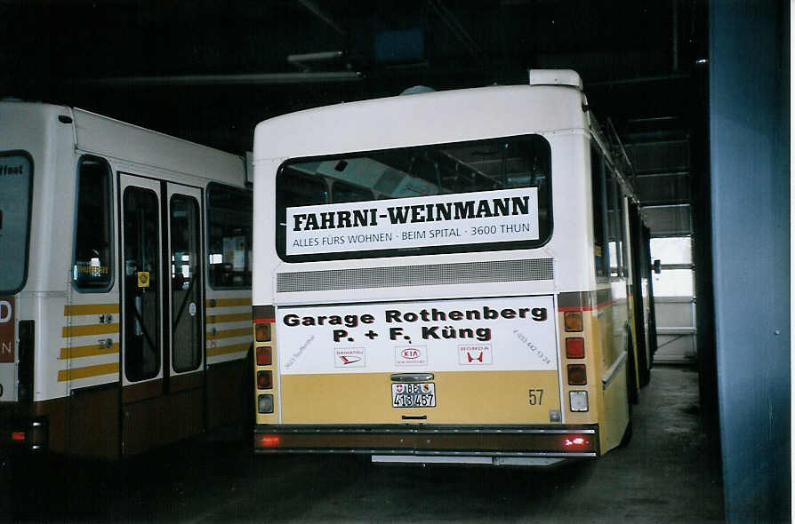 (076'004) - STI Thun - Nr. 57/BE 413'457 - Saurer/R&J am 9. April 2005 in Thun, Garage