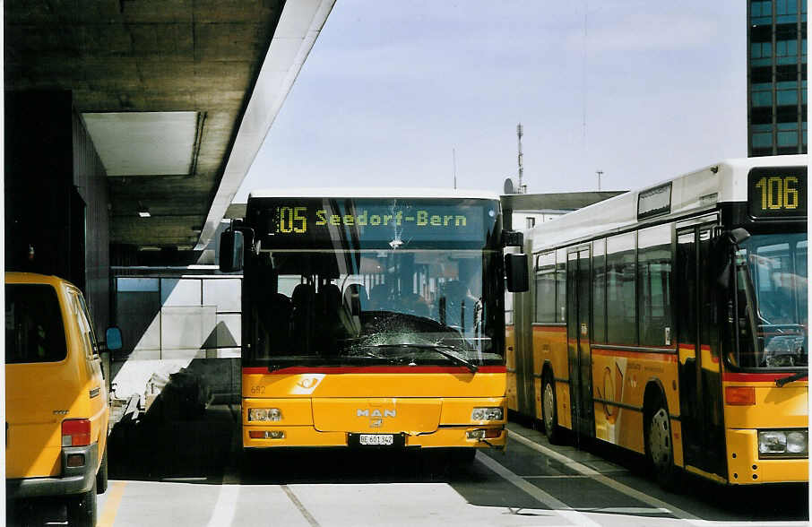 (076'102) - PostAuto Bern-Freiburg-Solothurn - Nr. 652/BE 601'342 - MAN am 10. April 2005 in Bern, Postautostation