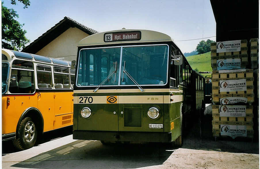 (076'817) - SVB Bern (TVB) - Nr. 270/BE 113'270 - FBW/SWS-Gangloff am 29. Mai 2005 in Oberburg, Ziegelgut