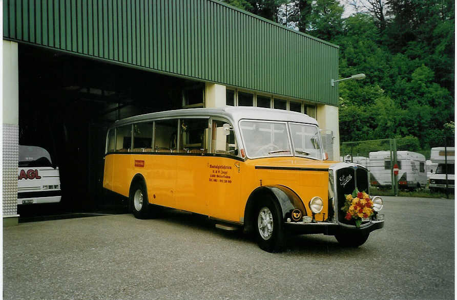 (077'108) - Jaggi, Gelterkinden - BE 80'810 - Saurer/Saurer (ex Mhlemann, Valchava; ex AVG Grindelwald; ex P 23'087) am 5. Juni 2005 in Liestal, Garage AAGL