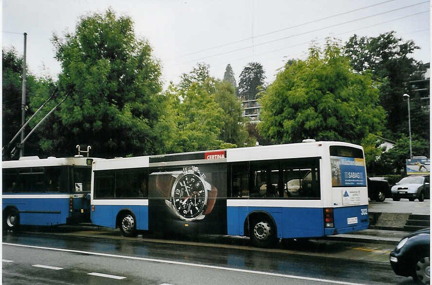 (078'403) - VBL Luzern - Nr. 302 - Lanz+Marti/Hess Personenanhnger am 11. Juli 2005 in Luzern, Brelstrasse