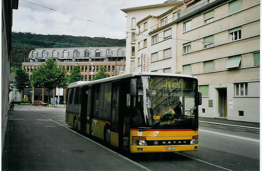 (079'408) - AVA Aarberg - Nr. 1/BE 26'611 - Setra am 13. August 2005 beim Bahnhof Biel