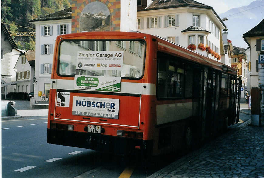 (081'132) - AAGU Altdorf - Nr. 22/UR 9136 - Mercedes/R&J am 20. Oktober 2005 in Altdorf, Telldenkmal