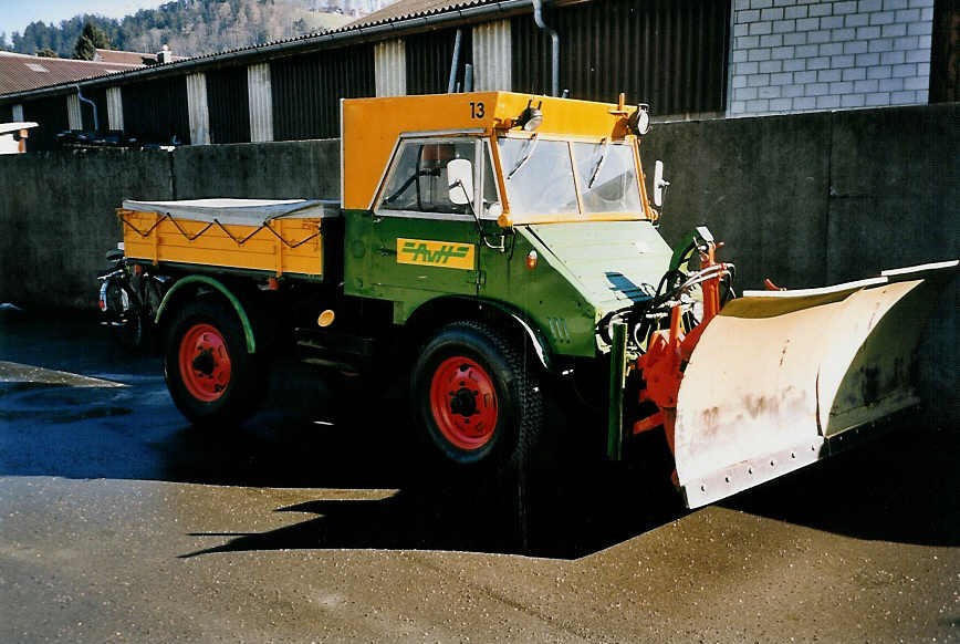 (038'904) - Aus dem Archiv: AvH Heimenschwand - Nr. 13 - Mercedes Unimoc am 1. Februar 2000 in Thun, Garage STI