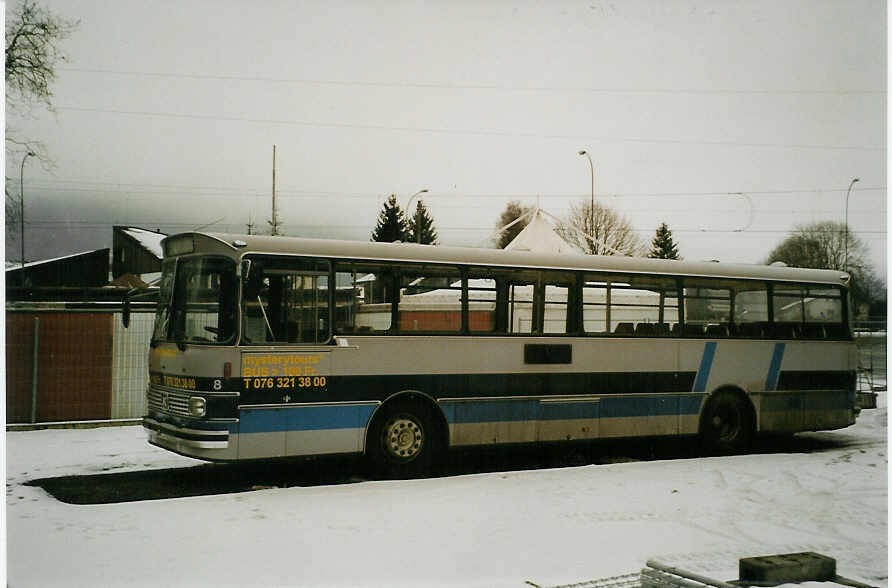 (082'002) - Mysterytours, Interlaken - Nr. 8 - Setra (ex AFA Adelboden Nr. 8; ex TPYG Yverdon Nr. 2) am 24. Dezember 2005 in Interlaken, Sendlistrasse