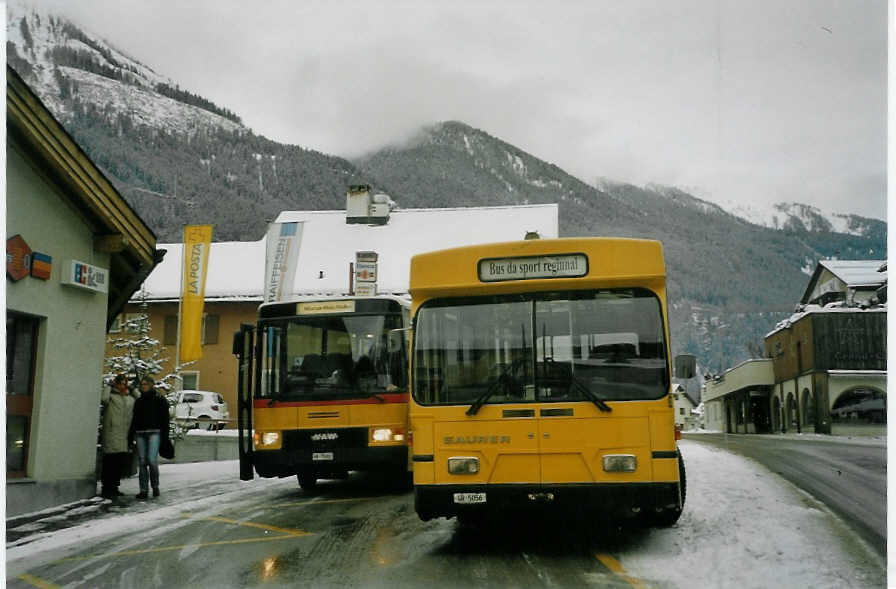 (082'328) - Oswald, Mstair - Nr. 9/GR 5056 - Saurer/Hess (ex VBSH Schaffhausen Nr. 9) am 1. Januar 2006 in Mstair, Posta