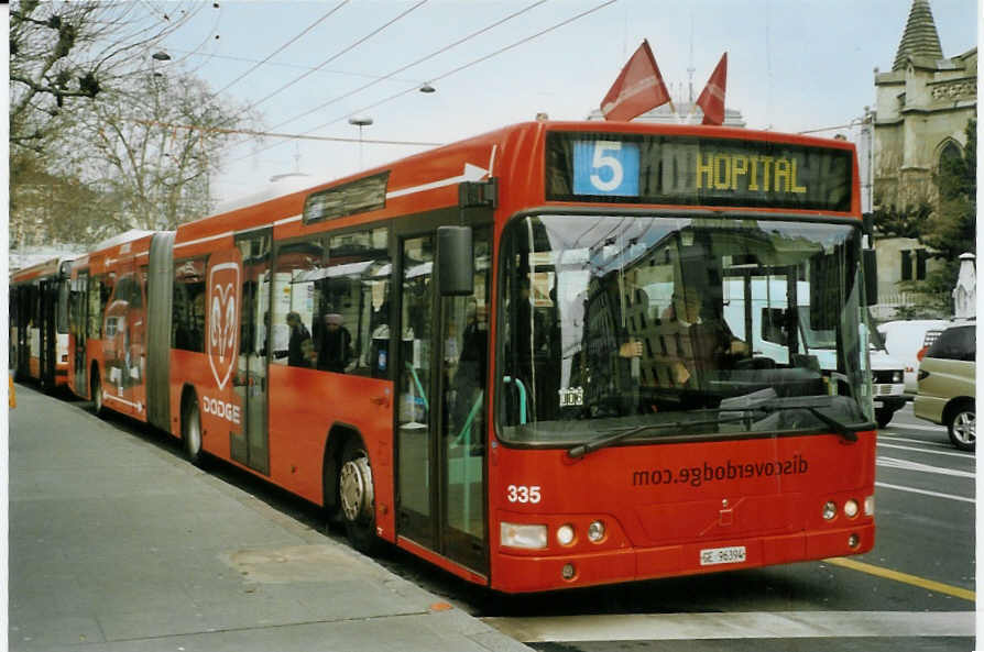 (083'422) - TPG Genve - Nr. 335/GE 96'394 - Volvo am 6. Mrz 2006 in Genve, 22-Cantons