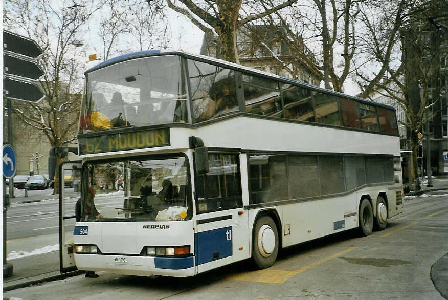 (083'715) - TL Lausanne - Nr. 504/VD 1095 - Neoplan am 6. Mrz 2006 in Lausanne, Tunnel