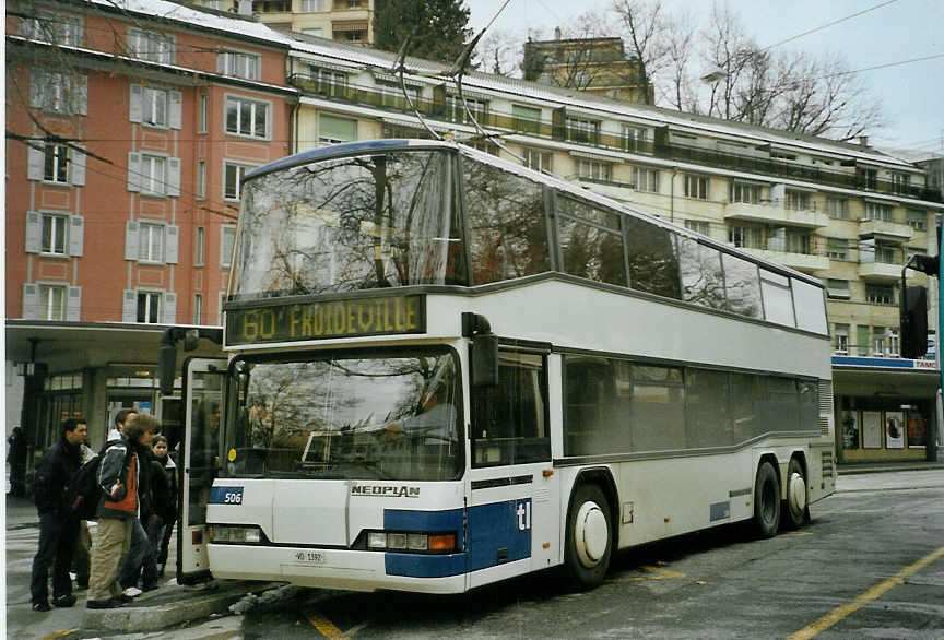 (083'721) - TL Lausanne - Nr. 506/VD 1392 - Neoplan am 6. Mrz 2006 in Lausanne, Tunnel