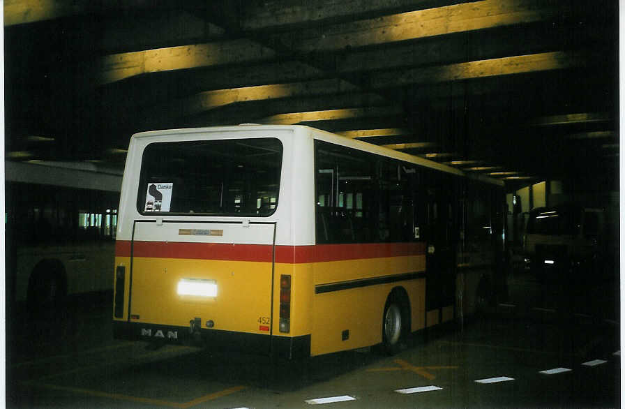 (085'636) - PostAuto Bern-Freiburg-Solothurn - Nr. 452/BE 615'593 - MAN/Hess (ex Trachsel, Hasle-Regsau; ex Loosli, Wyssachen) am 28. Mai 2006 in Bern, Postautostation