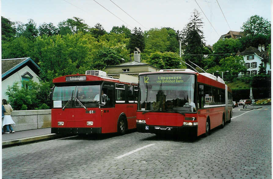 (085'805) - Bernmobil, Bern - Nr. 7 - NAW/Hess Gelenktrolleybus am 28. Mai 2006 in Bern, Brengraben