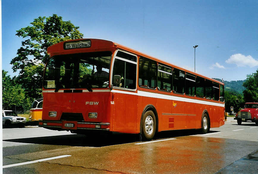 (086'605) - ZVB Zug - Nr. 153/ZG 72'153 - FBW/Hess (ex Nr. 28; ex Nr. 3) am 18. Juni 2006 in Hinwil, AMP