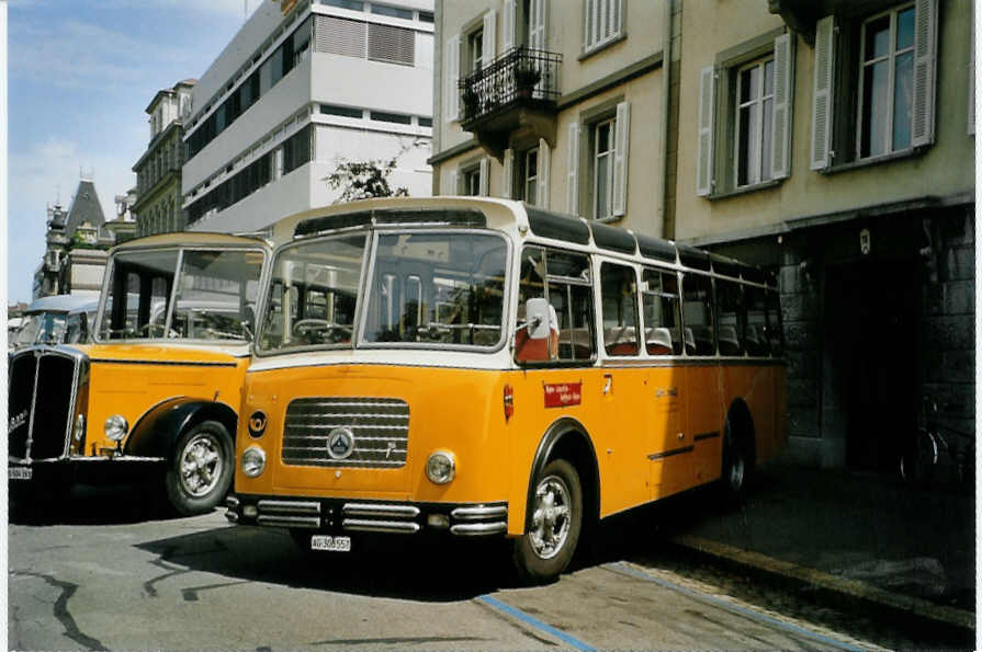 (086'833) - Streiff, Gelterkiden - AG 306'557 - Saurer/Gangloff (ex Oldie-Tours Zrisee, Wollerau; ex OTAG, Wald; ex Leibundgut, Obergoldbach; ex Krebs, Belpberg) am 25. Juni 2006 in Bern, Museum fr Kommunikation