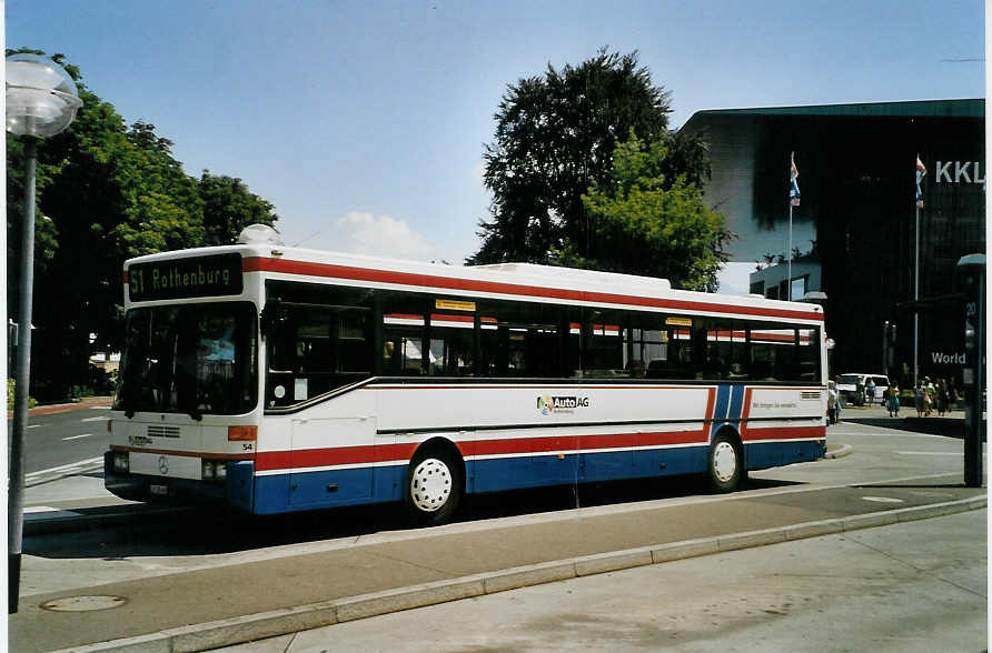 (087'501) - AAGR Rothenburg - Nr. 54/LU 138'469 - Mercedes (ex AAGL Liestal Nr. 62) am 25. Juli 2006 beim Bahnhof Luzern