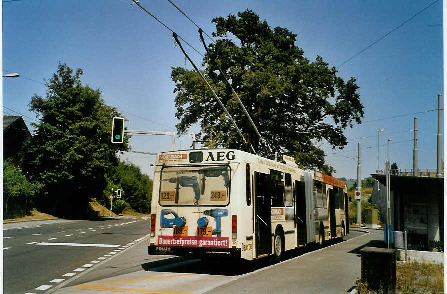 (087'533) - VBL Luzern - Nr. 181 - NAW/Hess Gelenktrolleybus am 25. Juli 2006 in Luzern, Unterlchli