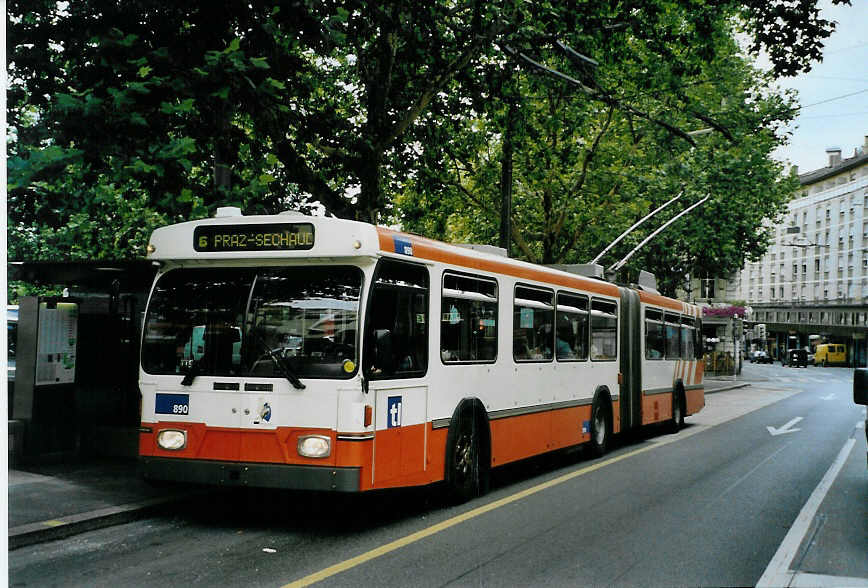 (087'729) - TL Lausanne - Nr. 890 - Saurer/Hess Gelenktrolleybus (ex TPG Genve Nr. 656) am 26. Juli 2006 in Lausanne, Tunnel