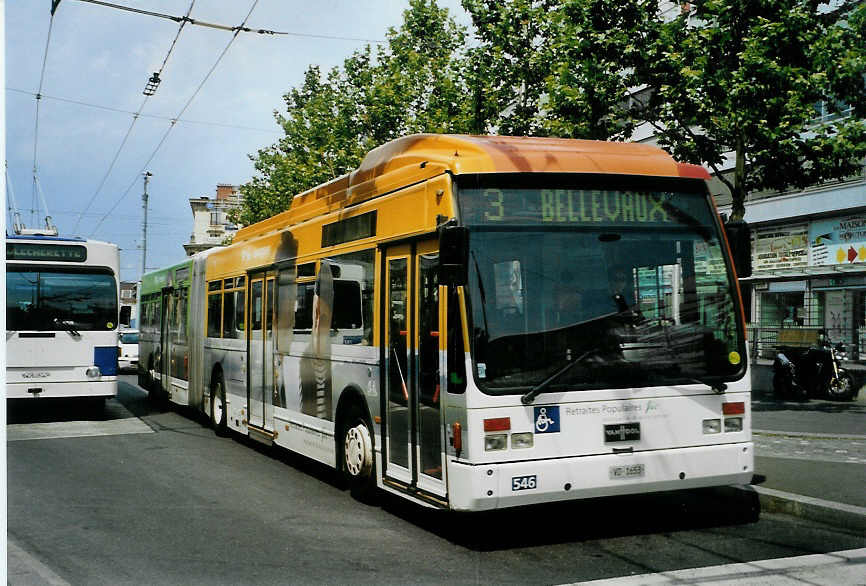 (087'836) - TL Lausanne - Nr. 546/VD 1653 - Van Hool am 26. Juli 2006 beim Bahnhof Lausanne