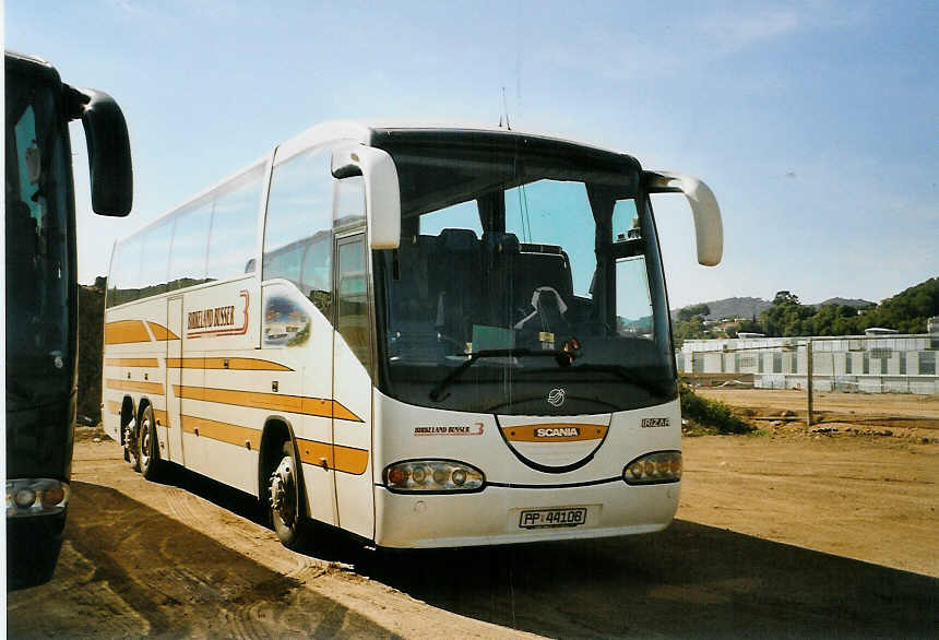 (090'010) - Aus Norwegen: Birkland Busser, Kristiansand - PP 44'108 - Scania/Irizar am 7. Oktober 2006 in St. Susanna, Parkplatz