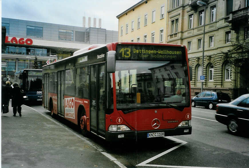 (091'410) - SWK Konstanz - Nr. 8/KN-C 1108 - Mercedes am 2. Januar 2007 beim Bahnhof Konstanz