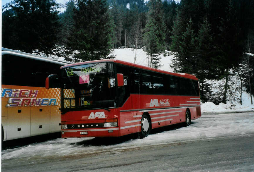 (091'508) - AFA Adelboden - Nr. 24/BE 26'701 - Setra (ex Nr. 11) am 7. Januar 2007 in Adelboden, Unter dem Birg