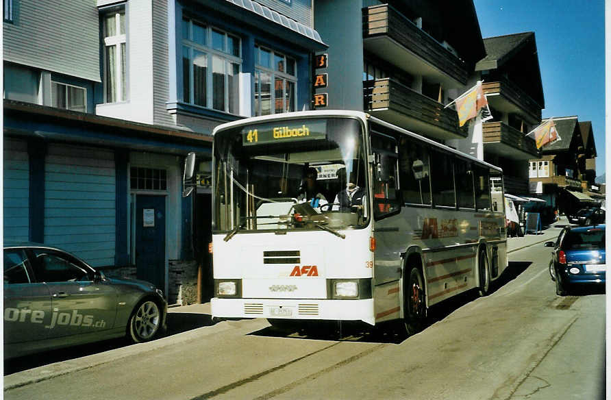 (092'130) - AFA Adelboden - Nr. 39/BE 25'753 - NAW/R&J (ex Nr. 18; ex Autopostale, Mendrisio Nr. 38; ex Piotti, Balerna Nr. 38; ex AAGI Interlaken Nr. 38; ex Schmocker, Beatenberg Nr. 3) am 18. Februar 2007 in Adelboden, Bernerhof