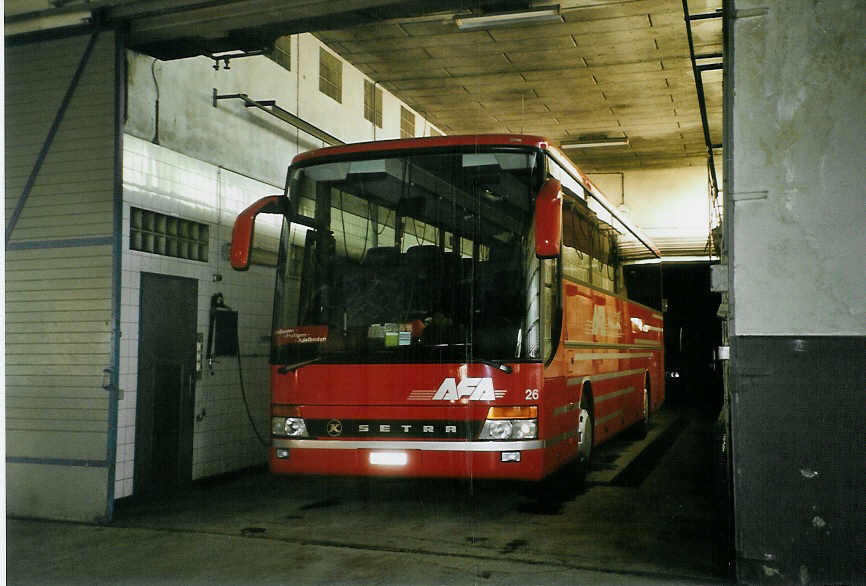 (092'131) - AFA Adelboden - Nr. 26/BE 21'181 - Setra (ex Nr. 16; ex Frhlich, D-Ludwigshafen/Rhein) am 18. Februar 2007 im Autobahnhof Adelboden