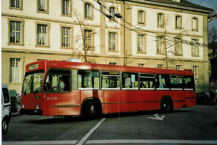 (092'205) - Bernmobil, Bern - Nr. 106/BE 500'106 - Volvo/R&J am 19. Februar 2007 beim Bahnhof Bern