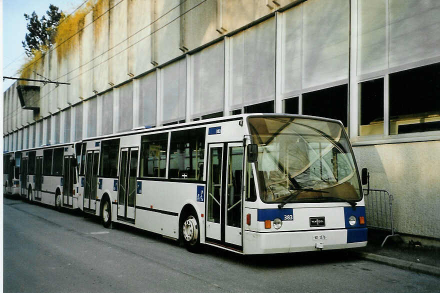 (093'000) - TL Lausanne - Nr. 383/VD 1576 - Van Hool am 17. Mrz 2007 in Lausanne, Dpt Borde