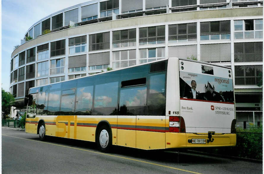 (095'420) - STI Thun - Nr. 118/BE 700'118 - MAN am 9. Juni 2007 bei der Schifflndte Thun