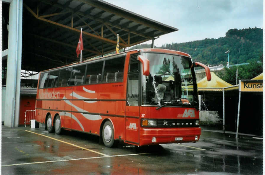 (095'833) - AFA Adelboden - Nr. 27/BE 26'773 - Setra (ex Nr. 23; ex Flck, Brienz) am 5. Juli 2007 in Thun, Grabengut