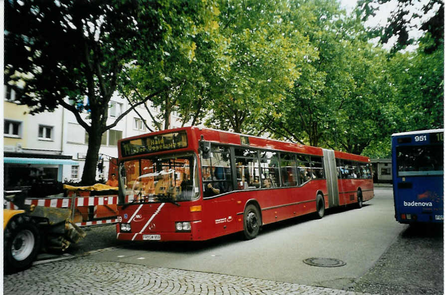 (096'007) - VAG Freiburg - Nr. 959/FR-SW 959 - Mercedes am 9. Juli 2007 in Freiburg, Siegesdenkmal