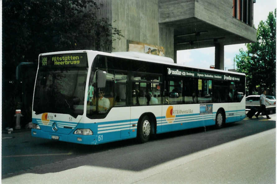 (097'227) - RTB Altsttten - Nr. 51/SG 129'044 - Mercedes am 18. August 2007 beim Bahnhof Buchs