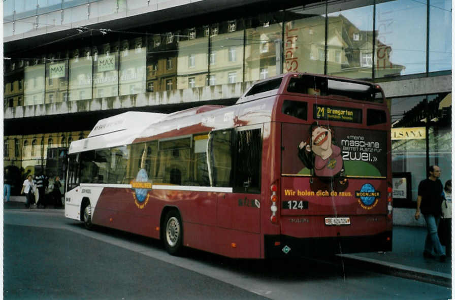 (097'619) - Bernmobil, Bern - Nr. 124/BE 624'124 - Volvo am 24. August 2007 beim Bahnhof Bern